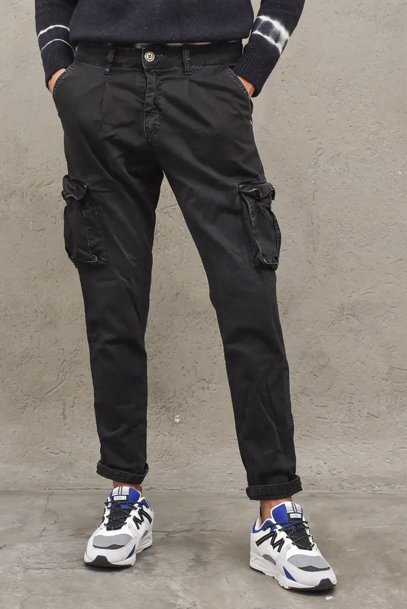 Pantalone Cargo Slim - Nero